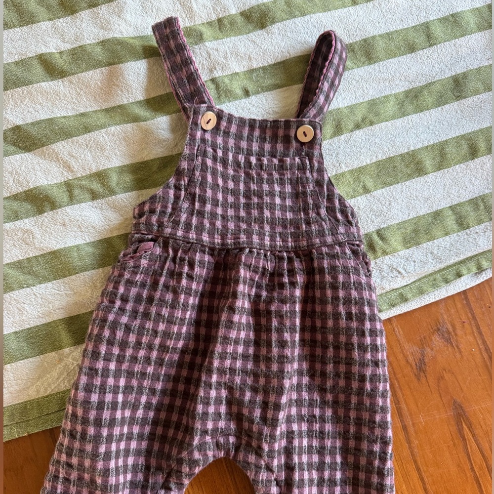 Zara Gingham Baby Overalls